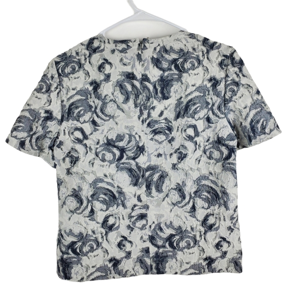 Markus Lupfer Floral Brocade Tee Blouse Top Shirt - Picture 5 of 5